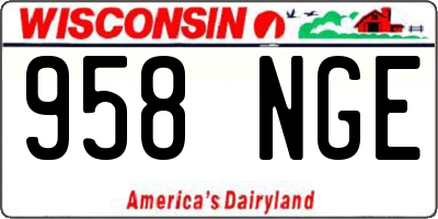 WI license plate 958NGE