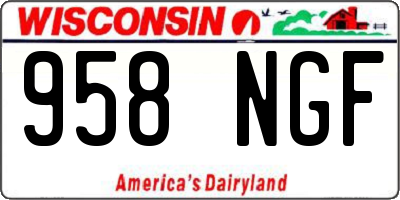 WI license plate 958NGF