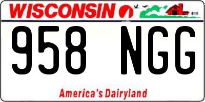 WI license plate 958NGG