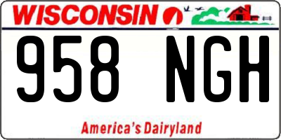WI license plate 958NGH