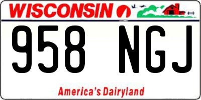 WI license plate 958NGJ
