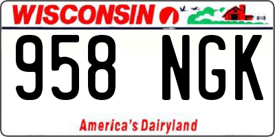 WI license plate 958NGK
