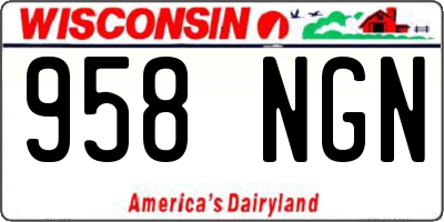 WI license plate 958NGN