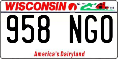 WI license plate 958NGO