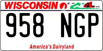 WI license plate 958NGP
