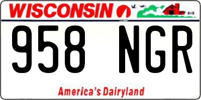 WI license plate 958NGR