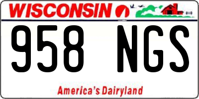 WI license plate 958NGS