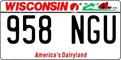 WI license plate 958NGU
