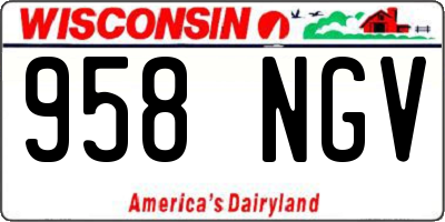 WI license plate 958NGV