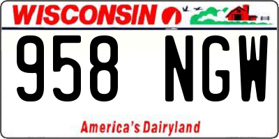 WI license plate 958NGW