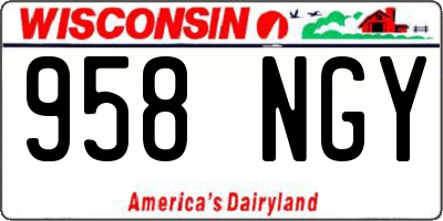 WI license plate 958NGY
