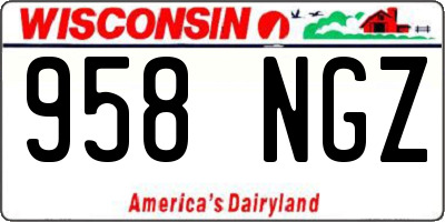 WI license plate 958NGZ