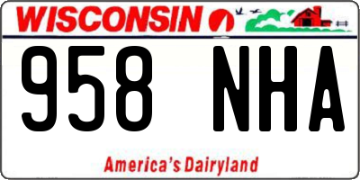 WI license plate 958NHA