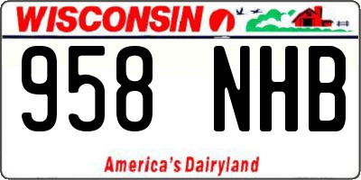 WI license plate 958NHB