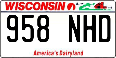 WI license plate 958NHD