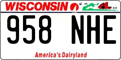 WI license plate 958NHE
