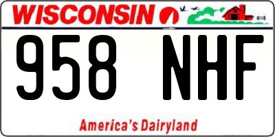 WI license plate 958NHF