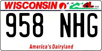 WI license plate 958NHG