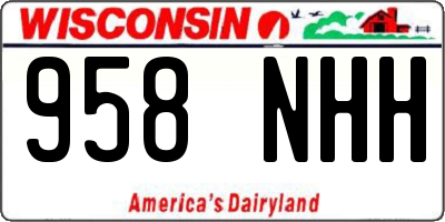 WI license plate 958NHH