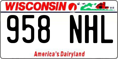WI license plate 958NHL