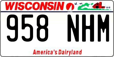 WI license plate 958NHM