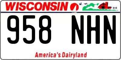 WI license plate 958NHN