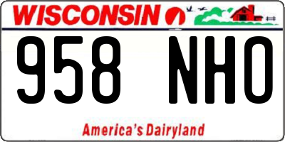 WI license plate 958NHO