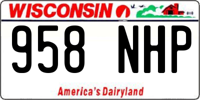 WI license plate 958NHP