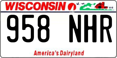 WI license plate 958NHR