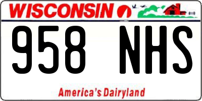 WI license plate 958NHS