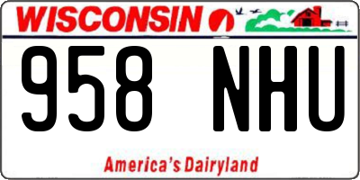WI license plate 958NHU