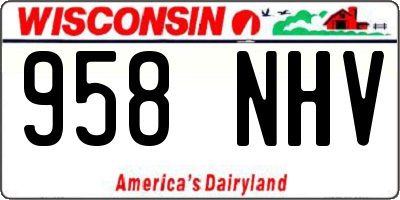 WI license plate 958NHV