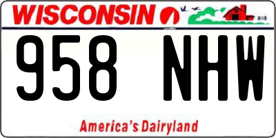 WI license plate 958NHW