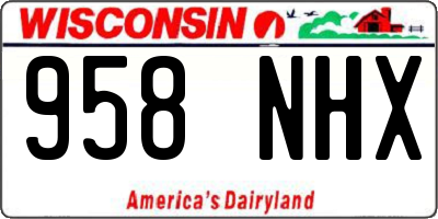 WI license plate 958NHX