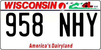 WI license plate 958NHY