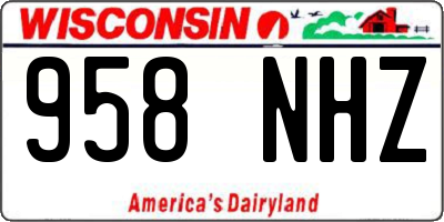 WI license plate 958NHZ