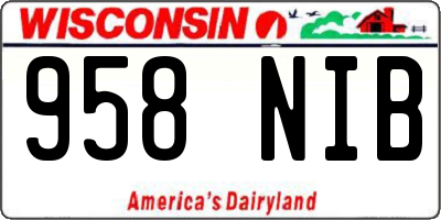 WI license plate 958NIB