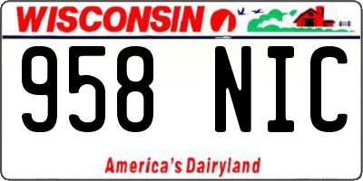 WI license plate 958NIC