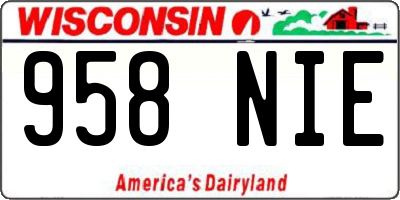 WI license plate 958NIE