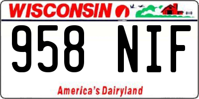 WI license plate 958NIF