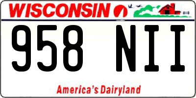 WI license plate 958NII
