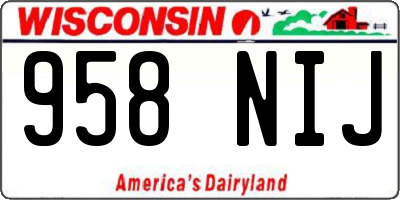 WI license plate 958NIJ
