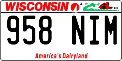 WI license plate 958NIM