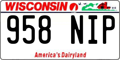 WI license plate 958NIP