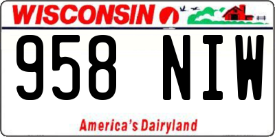 WI license plate 958NIW