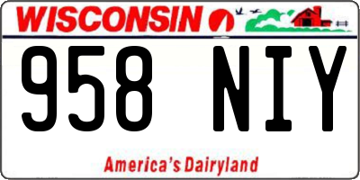 WI license plate 958NIY