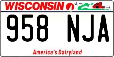 WI license plate 958NJA