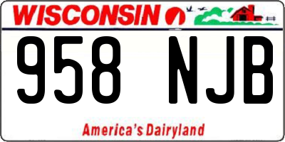 WI license plate 958NJB