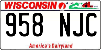 WI license plate 958NJC