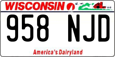 WI license plate 958NJD